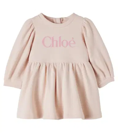 CHLOÉ KIDS Chloé Kids Baby logo cotton jersey dress | Thumbnail 1 CHLOÉ KIDS Chloé Kids Baby logo cotton jersey dress | Thumbnail 1