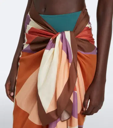 Eres Luisa printed cotton and silk beach cover-up | Thumbnail 3