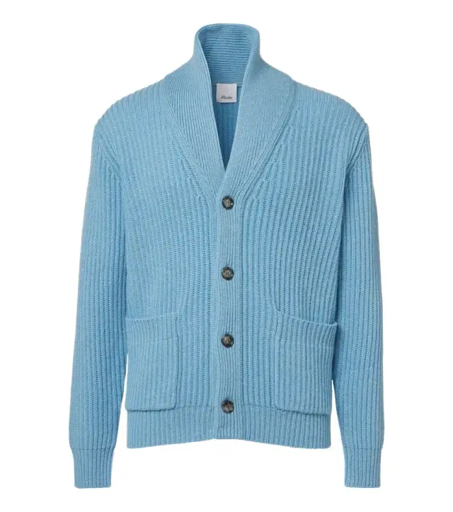 Allude Ribbed-knit wool and cashmere cardigan