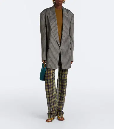 Dries Van Noten Semi-sheer checked wide-leg pants | Thumbnail 3