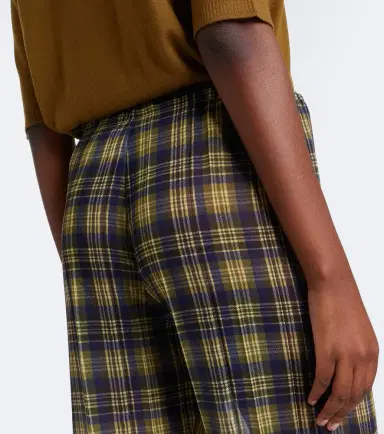 Dries Van Noten Semi-sheer checked wide-leg pants | Thumbnail 4