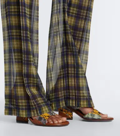 Dries Van Noten Semi-sheer checked wide-leg pants | Thumbnail 5