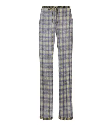 Dries Van Noten Semi-sheer checked wide-leg pants | Thumbnail 1