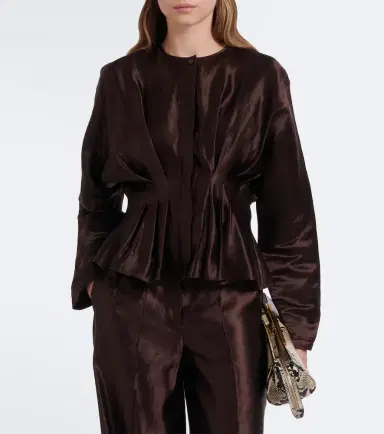 Joseph Erin pleated linen and silk blouse | Thumbnail 3