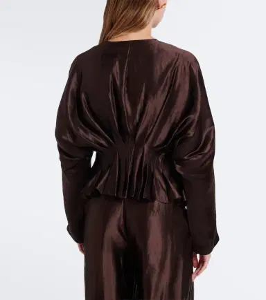 Joseph Erin pleated linen and silk blouse | Thumbnail 4
