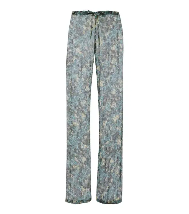 Dries Van Noten Semi-sheer floral wide-leg pants