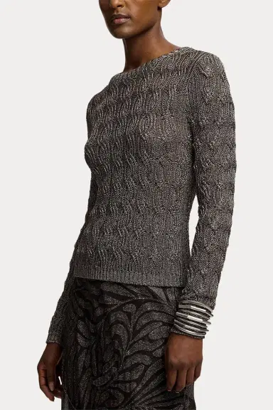 Ralph Lauren Metallic Crewneck Sweater | Thumbnail 2 Ralph Lauren Metallic Crewneck Sweater | Thumbnail 2