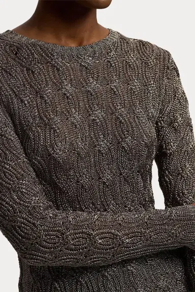 Ralph Lauren Metallic Crewneck Sweater | Thumbnail 3 Ralph Lauren Metallic Crewneck Sweater | Thumbnail 3