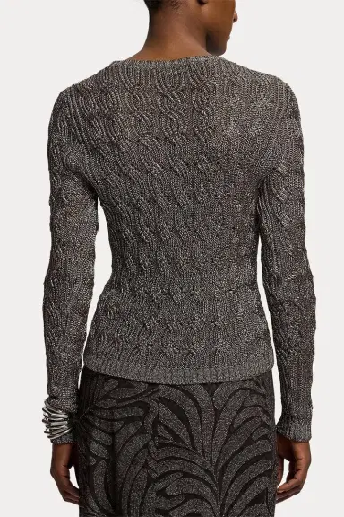 Ralph Lauren Metallic Crewneck Sweater | Thumbnail 4 Ralph Lauren Metallic Crewneck Sweater | Thumbnail 4