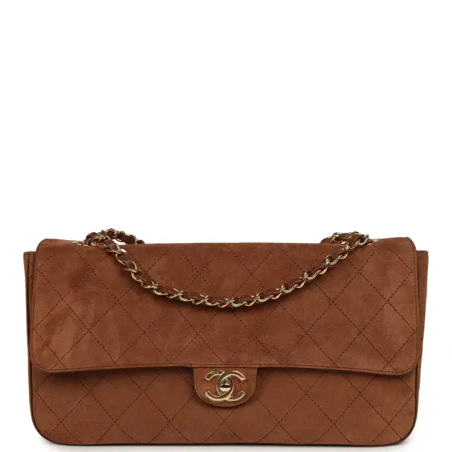 Chanel Chanel Maxi "Souplissimo" Small Flap Bag Camel Suede Gold Hardware