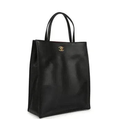 Chanel Chanel Small "Grocery Bag" with Chain Black Calfskin Gold Hardware | Thumbnail 2 Chanel Chanel Small "Grocery Bag" with Chain Black Calfskin Gold Hardware | Thumbnail 2