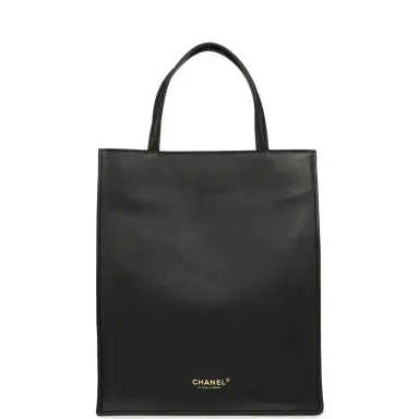 Chanel Chanel Small "Grocery Bag" with Chain Black Calfskin Gold Hardware | Thumbnail 4 Chanel Chanel Small "Grocery Bag" with Chain Black Calfskin Gold Hardware | Thumbnail 4