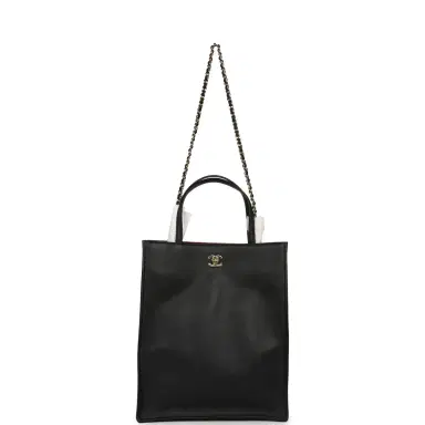 Chanel Chanel Small "Grocery Bag" with Chain Black Calfskin Gold Hardware | Thumbnail 6 Chanel Chanel Small "Grocery Bag" with Chain Black Calfskin Gold Hardware | Thumbnail 6