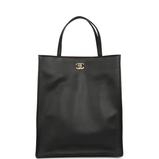 Chanel Chanel Small "Grocery Bag" with Chain Black Calfskin Gold Hardware