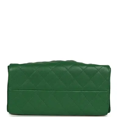 Chanel Chanel Small 25 Hobo Bag Green Caviar Gold Hardware | Thumbnail 6