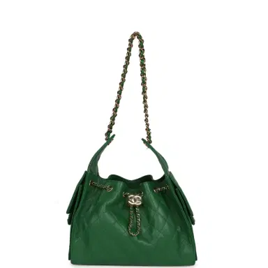 Chanel Chanel Small 25 Hobo Bag Green Caviar Gold Hardware | Thumbnail 7