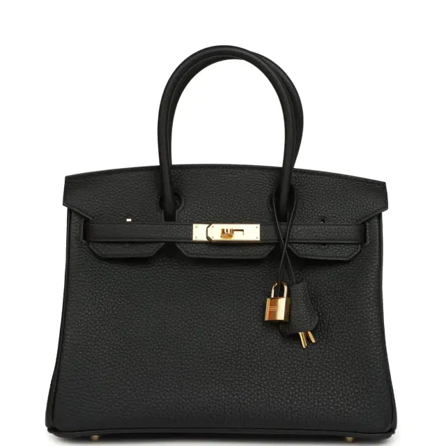HERMÈS Hermes Birkin 30 Black Togo Gold Hardware