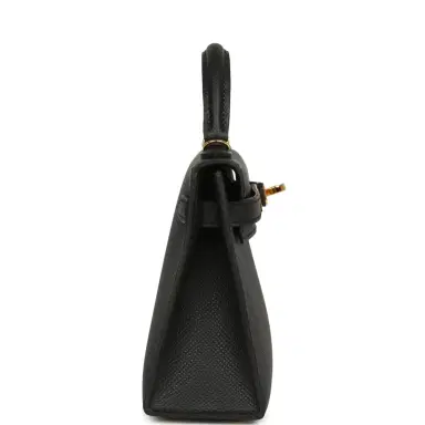 HERMÈS Hermes Kelly Sellier 20 Black Epsom Gold Hardware | Thumbnail 3