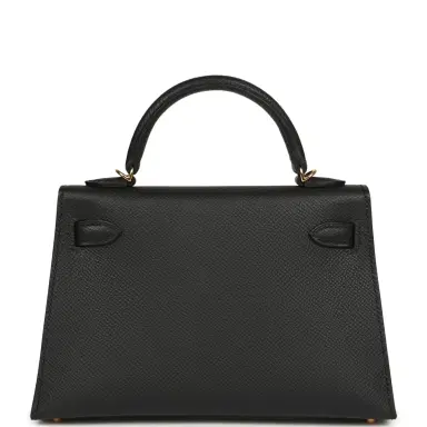 HERMÈS Hermes Kelly Sellier 20 Black Epsom Gold Hardware | Thumbnail 4