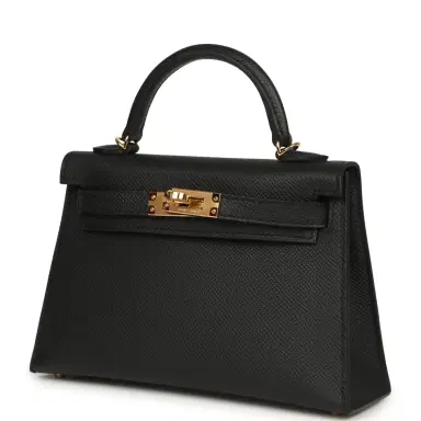 HERMÈS Hermes Kelly Sellier 20 Black Epsom Gold Hardware | Thumbnail 5