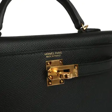 HERMÈS Hermes Kelly Sellier 20 Black Epsom Gold Hardware | Thumbnail 7