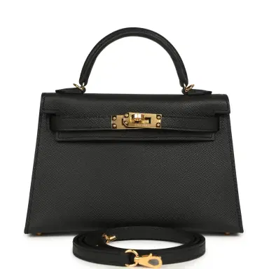 HERMÈS Hermes Kelly Sellier 20 Black Epsom Gold Hardware | Thumbnail 1