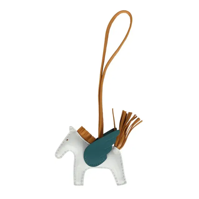 HERMÈS Hermes Rodeo Bag Charm PM Bleu Brume, Sesame, Vert Bosphore Milo Lambskin