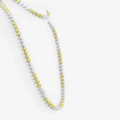 DIANA M. JEWELS Diana M. Jewels 14K White & Yellow Gold Diamond Long Station Necklace by The Solist | Thumbnail 2
