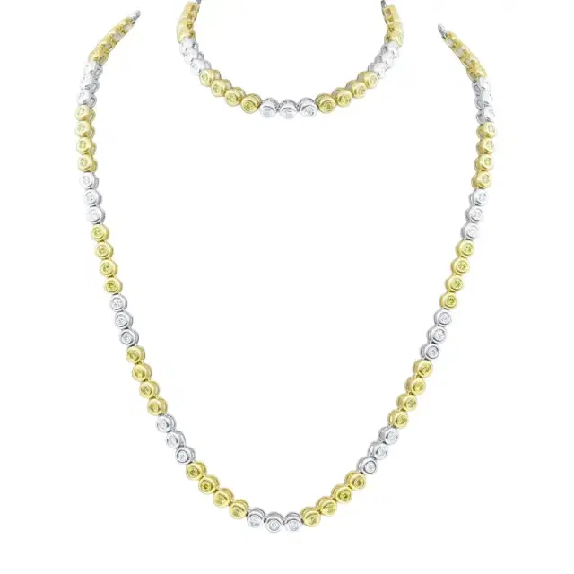 DIANA M. JEWELS Diana M. Jewels 14K White & Yellow Gold Diamond Long Station Necklace by The Solist