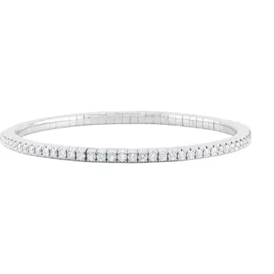 DIANA M. JEWELS Diana M. Jewels 14K White Gold Diamond Flexible Bangle Bracelet by The Solist | Thumbnail 1