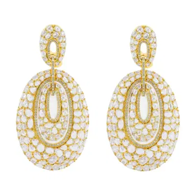 DIANA M. JEWELS Diana M. Jewels 18K Rose Gold Diamond Chandelier Earrings by The Solist | Thumbnail 1