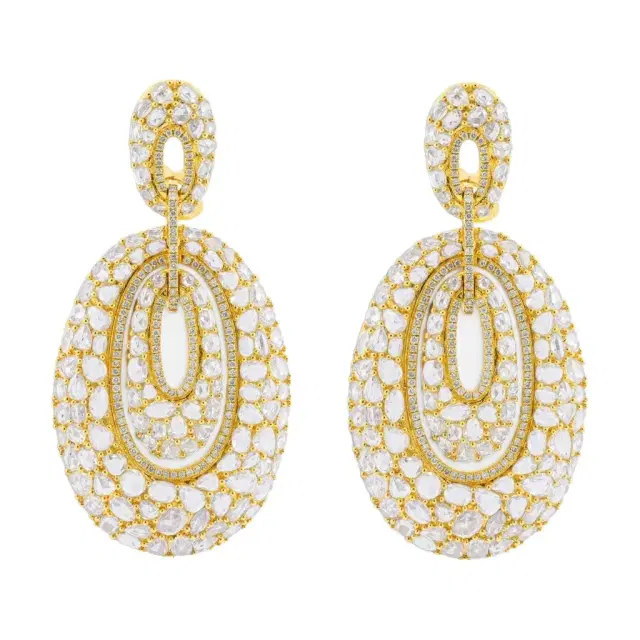 DIANA M. JEWELS Diana M. Jewels 18K Rose Gold Diamond Chandelier Earrings by The Solist