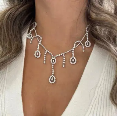 DIANA M. JEWELS Diana M. Jewels 18K White Gold Diamond Charm Necklace by The Solist | Thumbnail 2