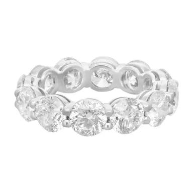 DIANA M. JEWELS Diana M. Jewels 18K White Gold Diamond Eternity Band Ring Sz. 5.5 by The Solist | Thumbnail 1