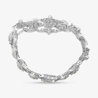 DIANA M. JEWELS Diana M. Jewels 18K White Gold Diamond Flower Bracelet by The Solist | Thumbnail 3