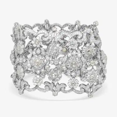 DIANA M. JEWELS Diana M. Jewels 18K White Gold Diamond Flower Bracelet by The Solist | Thumbnail 4