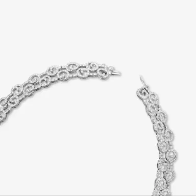 DIANA M. JEWELS Diana M. Jewels 18K White Gold Diamond Swirl Choker Necklace by The Solist | Thumbnail 4