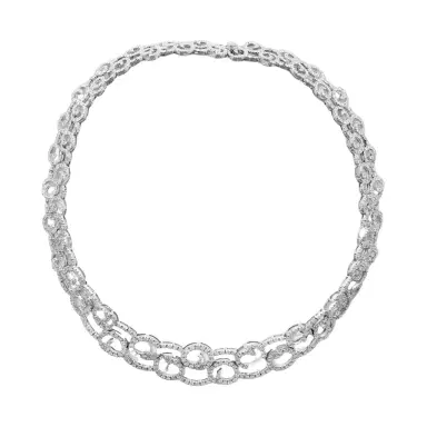 DIANA M. JEWELS Diana M. Jewels 18K White Gold Diamond Swirl Choker Necklace by The Solist | Thumbnail 1
