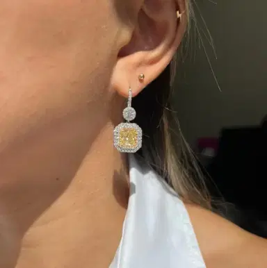 DIANA M. JEWELS Diana M. Jewels 18K Yellow Gold Diamond Double Drop Earrings by The Solist | Thumbnail 2