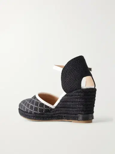 Manolo Blahnik Espadrahi 90 Leather-trimmed Canvas Espadrille Pumps | Thumbnail 3