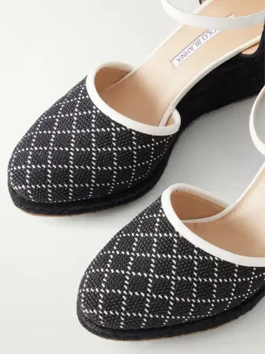 Manolo Blahnik Espadrahi 90 Leather-trimmed Canvas Espadrille Pumps | Thumbnail 5