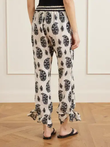 Johanna Ortiz Femininity Dramatic Printed Linen Flared Pants | Thumbnail 4