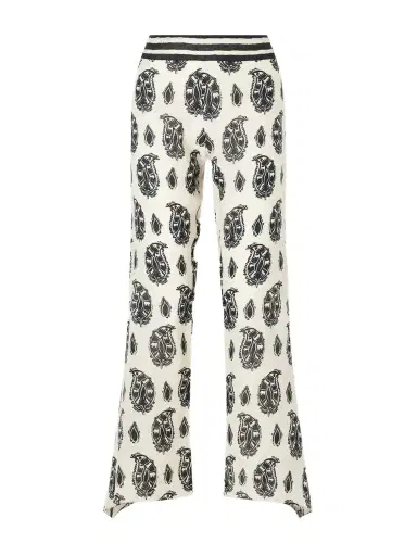 Johanna Ortiz Femininity Dramatic Printed Linen Flared Pants | Thumbnail 1