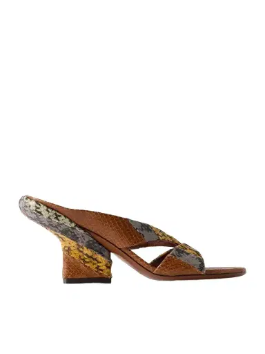 Dries Van Noten Snake-effect Leather Sandals | Thumbnail 1 Dries Van Noten Snake-effect Leather Sandals | Thumbnail 1
