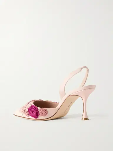 Manolo Blahnik Svemutasli 70 Crochet-trimmed Leather Pumps | Thumbnail 3 Manolo Blahnik Svemutasli 70 Crochet-trimmed Leather Pumps | Thumbnail 3