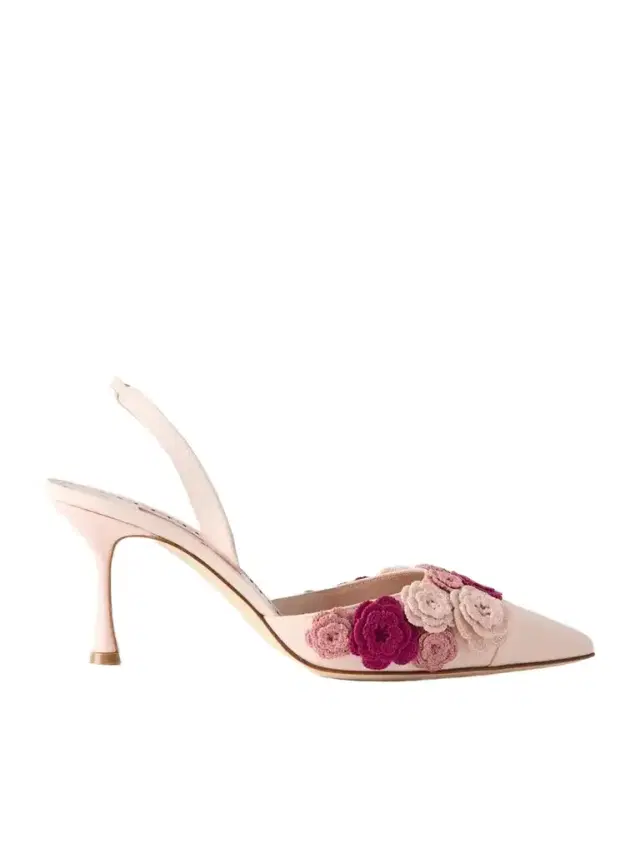 Manolo Blahnik Svemutasli 70 Embellished Crochet-trimmed Leather Pumps
