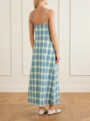Rosie Assoulin Call Me Maybe Checked Woven Cotton Maxi Dress | Thumbnail 3 Rosie Assoulin Call Me Maybe Checked Woven Cotton Maxi Dress | Thumbnail 3