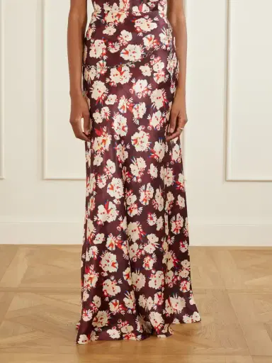 Rabanne Chainmail-embellished Floral-print Silk Maxi Skirt | Thumbnail 3