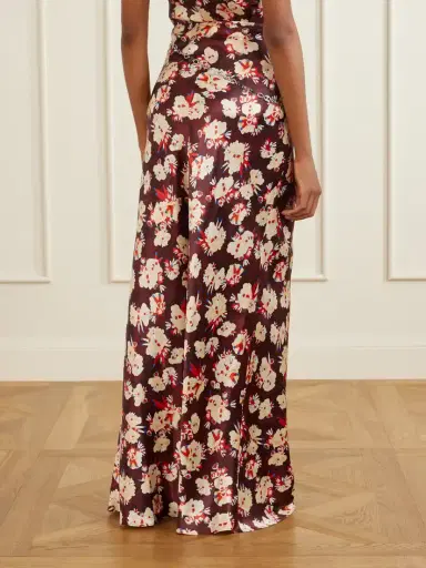 Rabanne Chainmail-embellished Floral-print Silk Maxi Skirt | Thumbnail 4