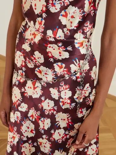 Rabanne Chainmail-embellished Floral-print Silk Maxi Skirt | Thumbnail 5